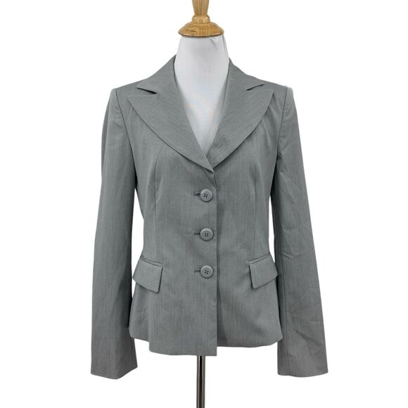 Benetton Stile Blazer Womens 42 US 4/6 Grey 3 Button Single Breasted Notch *READ - Picture 1 of 16